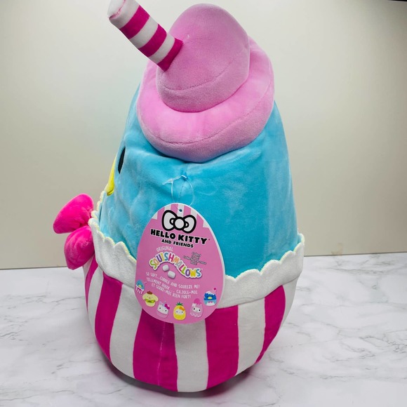 Squishmallows Hello Kitty Tuxedosam Sam Milkshake 12" Plush Sanrio Blue Pillow - Picture 5 of 14